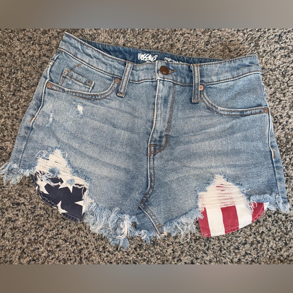 Light Wash, High Rise Denim Shorts